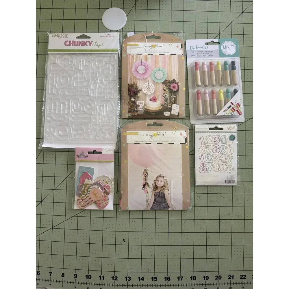 scrapbook craft bundle bo bunny chunky alpha party decor journaling‎ lot